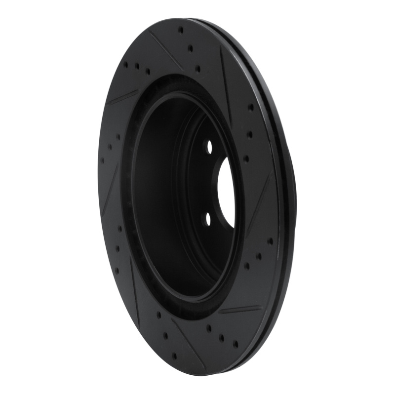 Infiniti EX37 Brake Rotor (1) - Rear Left - R1 Concepts - Drilled & Slotted - Black - `05-`25